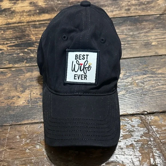 "Best Wife Ever" Black Baseball Cap - Picture 1 of 2